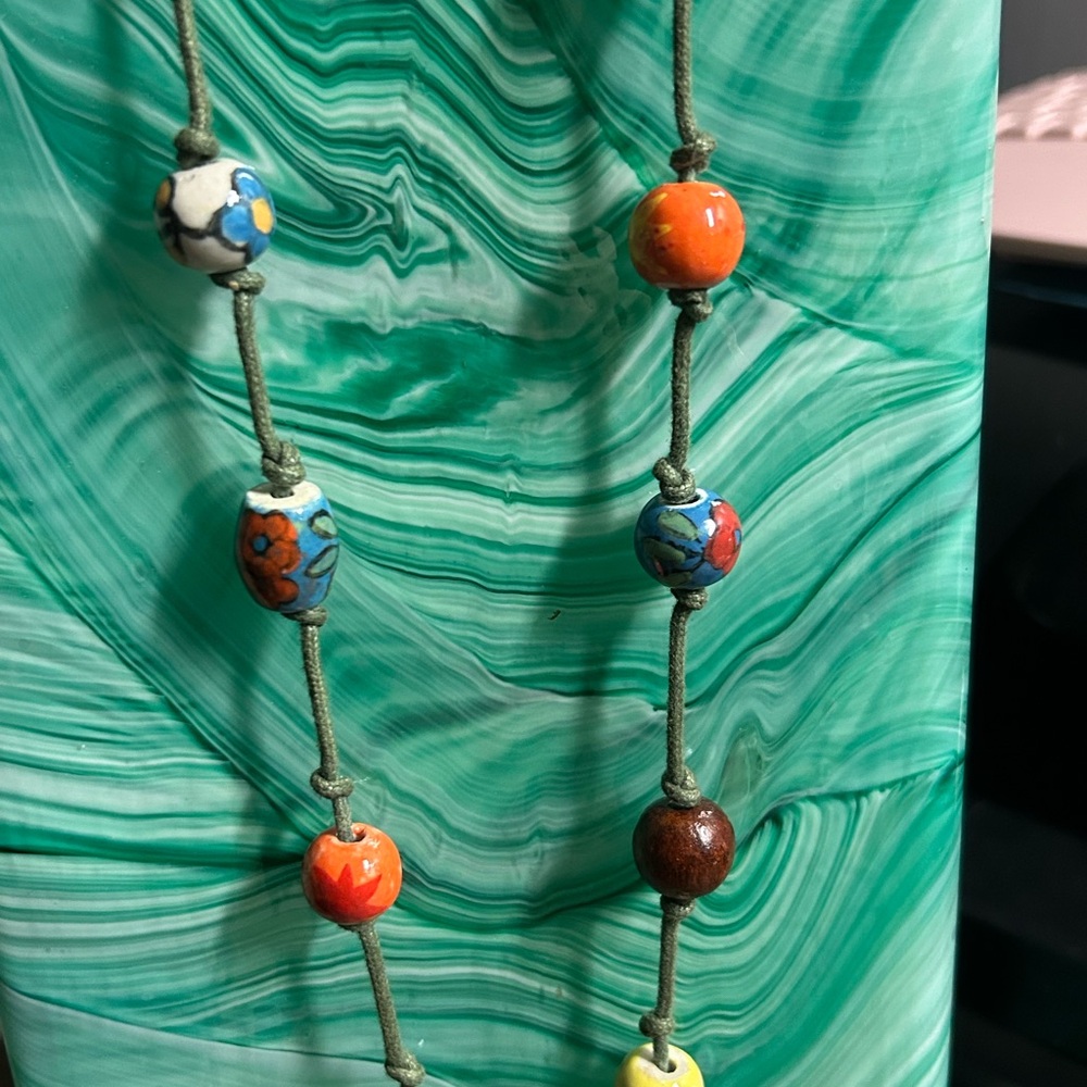 36 inch Hand-painted Ceramicโ Bead Necklace